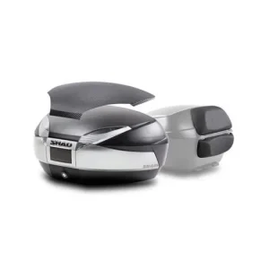 Vrchní kufr na motorku SHAD SH48 D0B48406R Nový titan s opěrkou, karbonový kryt a zámek PREMIUM SMART Top Prodej