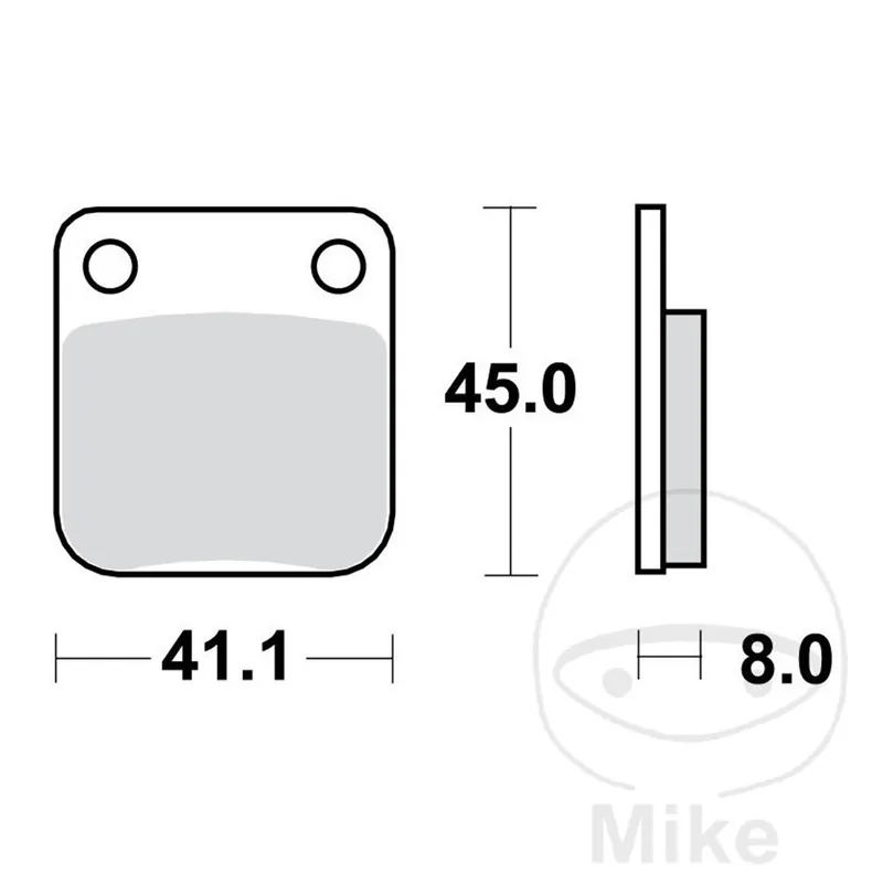 Brzdové destičky Standard TRW MCB 510 45x41,1x8mm DAELIM DELFINO, NS, OTELLO, S2, SE, SJ, SL, TAPO, VC, VIVO, VS, HONDA CG, CRF 50-400 1985-2020 Bezpečná Platba