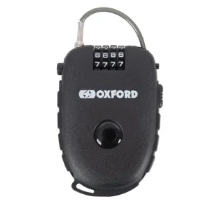 svinovací lankový zámek RETRACTABLE COMBINATION LOCK, OXFORD (délka 0,75 m, tl. 2,4 mm, černý) Profesionální