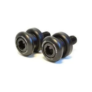 Rychlé Dodání rolny - adaptéry kyvné vidlice pro osazení zadního stojanu, OXFORD (šroub M10, jemný závit 1,25, alu slitina, černé)