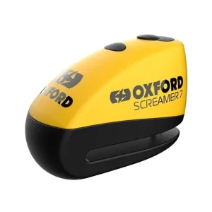 Zámek kotoučové brzdy SCREAMER 7, OXFORD (integrovaný alarm, žlutý/černý, průměr čepu 7 mm) Sleva