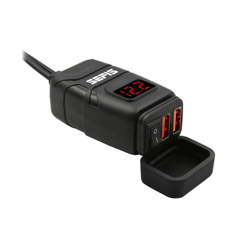 Levný UN10 2x USB nabíječka / zásuvka s voltmetrem moto baterie