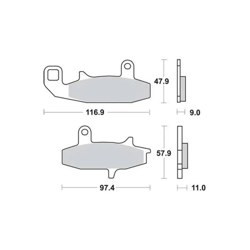 Brzdové destičky Standard TRW MCB 597 47,9x116,9x9mm HONDA VTZ, SUZUKI DR 250-800 1988-1996 Odeslání Ihned