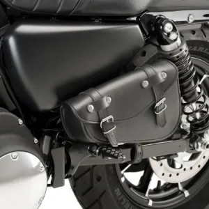 Značkový Kožená sedlová brašna CUSTOMACCES DETROIT AP0003N černý levý