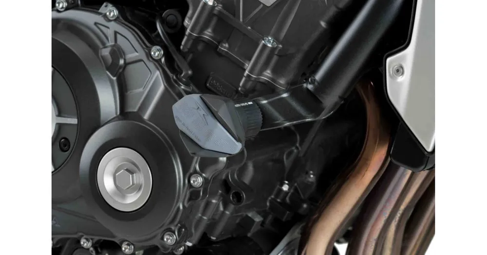 Pádové protektory rámu PUIG R12 9753N černý s šedou gumou Originální