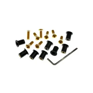 Imbusy pro plexi vč. matic M5 v pryžovém pouzdře a podložek, OXFORD (zlatý elox) Rychlé Dodání