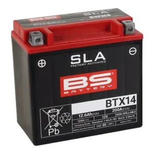 Továrně aktivovaná motocyklová baterie BS-BATTERY BTX14 (FA) (YTX14 (FA)) SLA Trendový