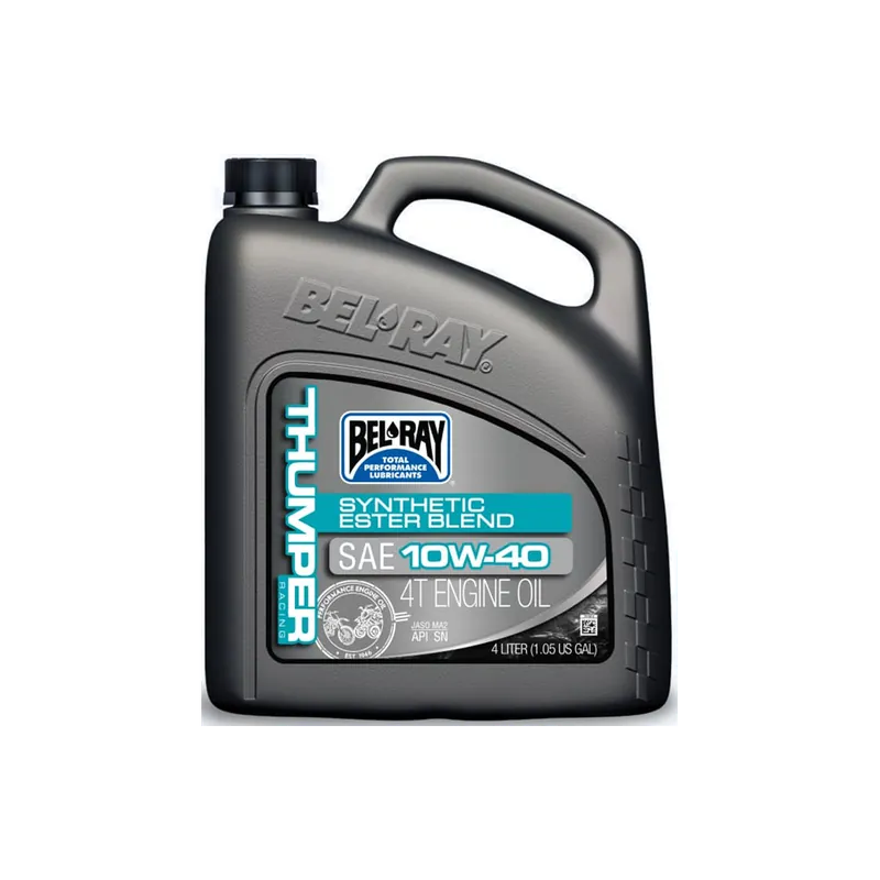 Motorový olej Bel-Ray THUMPER RACING SYNTHETIC ESTER BLEND 4T 10W-40 4 l Garance Vrácení Peněz