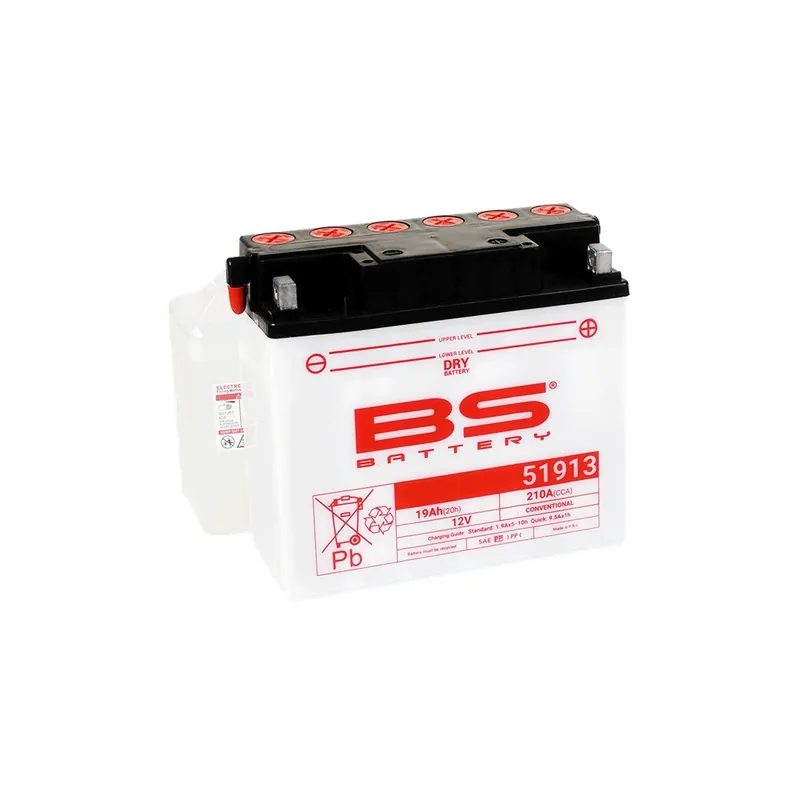 Konvenční motocyklová baterie BS-BATTERY BS51913 Včetně balení kyseliny Top Prodej