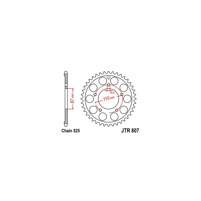 Řetězová rozeta JT JTR 807-45 45 zubů, 525 Aktuální