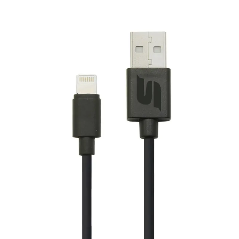 Trendový nabíjecí datový kabel s konektory USB-A a Lighting 29cm černý