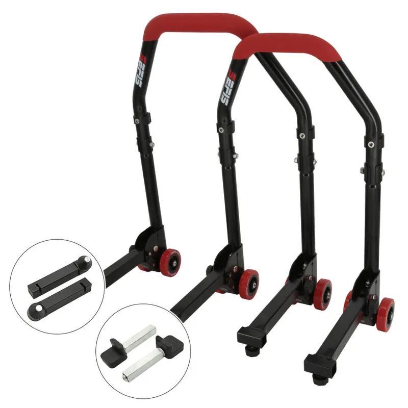 SEFIS M20 sklopný pojízdný univerzální moto stojan přední a zadní set - trny / packy Zlevněný