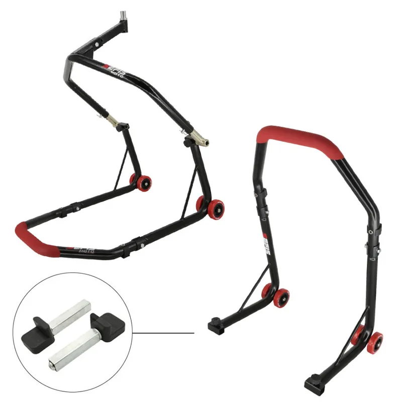 SEFIS D18 přední stojan do krku řízení a zadní stojan set - packy - červený Top Prodej