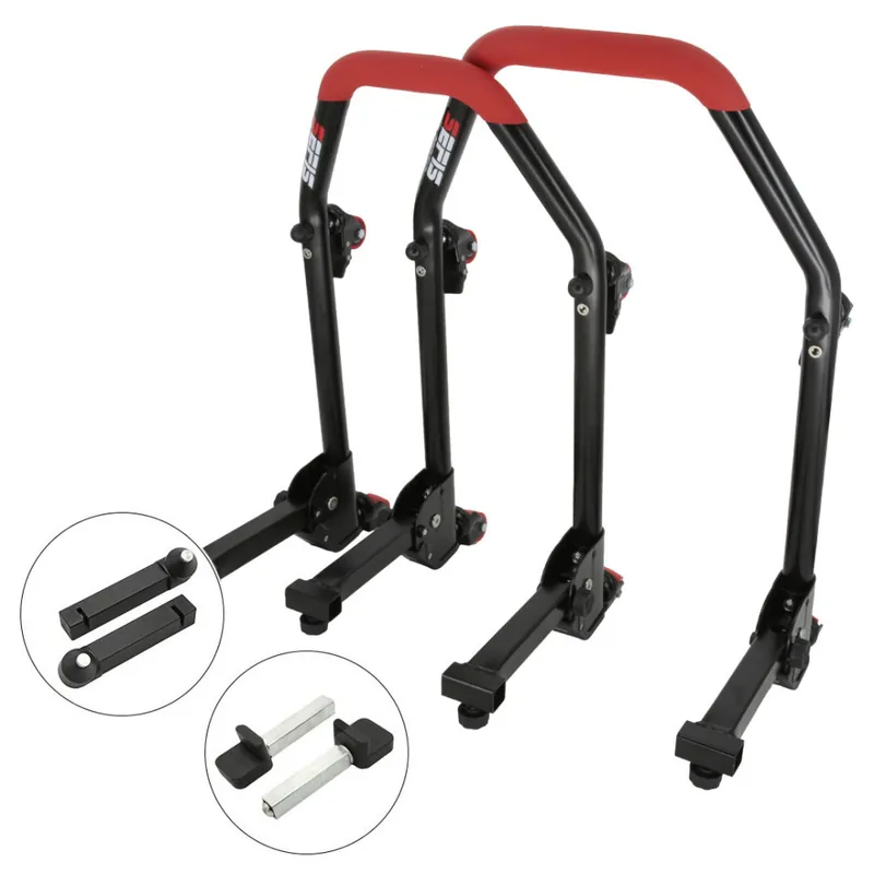 Profesionální SEFIS M20U sklopný pojízdný univerzální moto stojan přední a zadní set - trny / packy