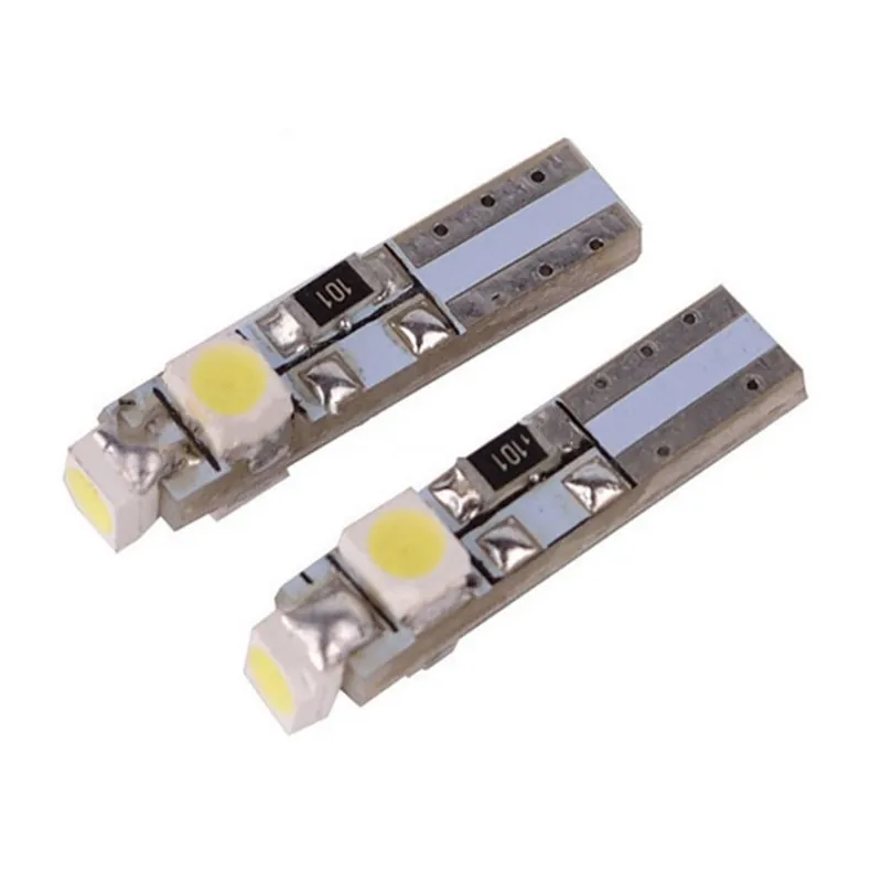 Pouze Dnes LED žárovka T5 3528 3SMD pro podsvícení budíků palubní desky - bílá 2ks