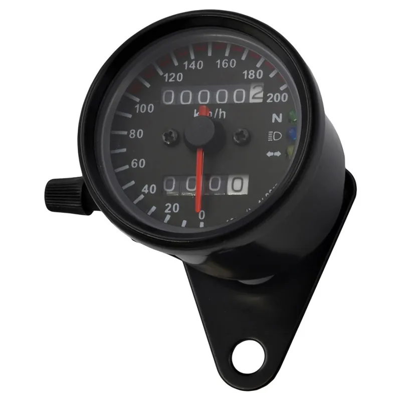 mechanický analogový tachometr  na motocykl retro 200 černý Luxusní