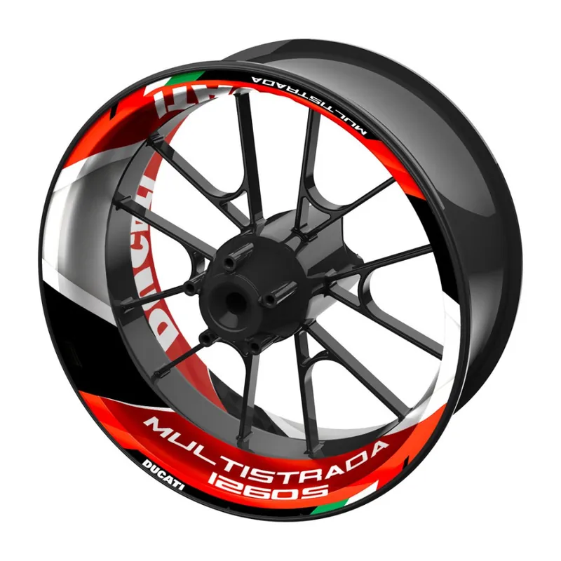 Značkový jednodílné polepy na kola DUCATI Multistrada 1260S červená