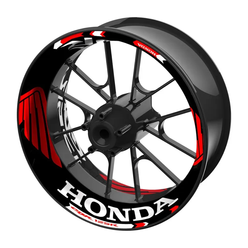 jednodílné polepy na kola HONDA CBR125R černo-červená Víkendová Akce