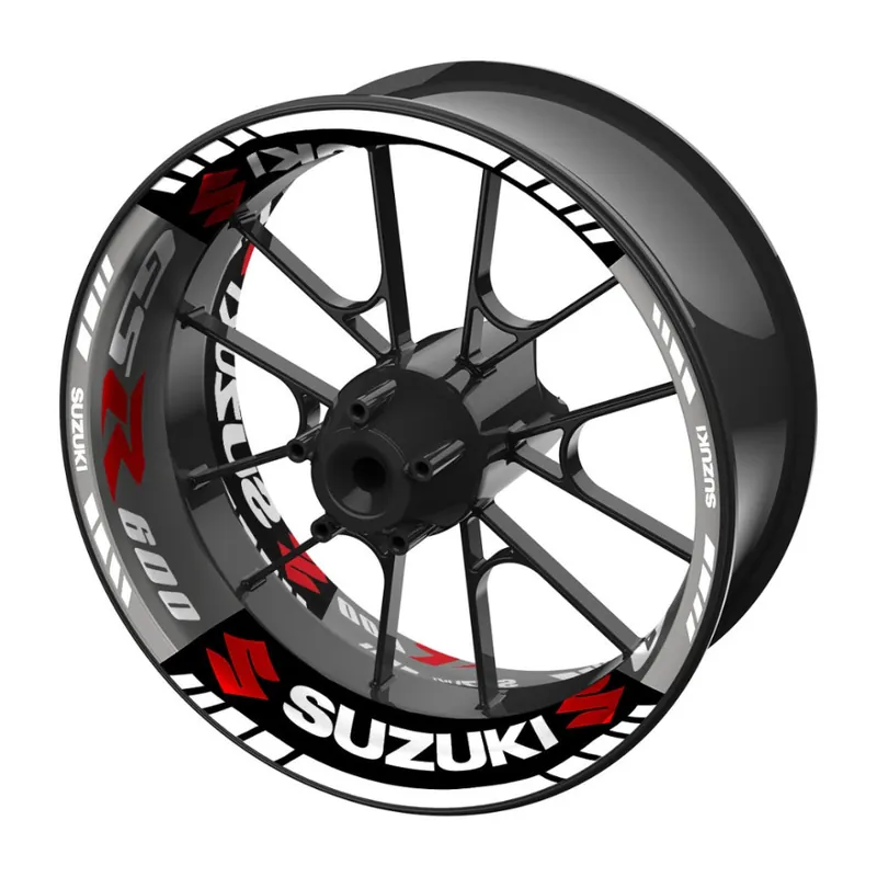 Ruční Výroba jednodílné polepy na kola SUZUKI GSR 600 černo-šedá