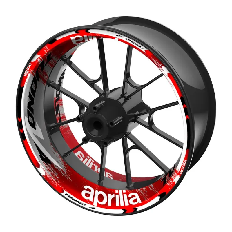 Nízká Cena jednodílné polepy na kola Aprilia Tuono V4 šedo-červená