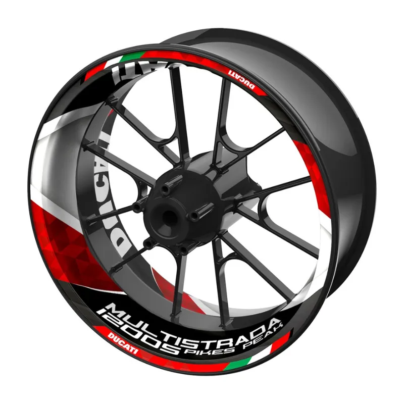 Akční Nabídka jednodílné polepy na kola DUCATI Multistrada 1200S Pikes Peak červená