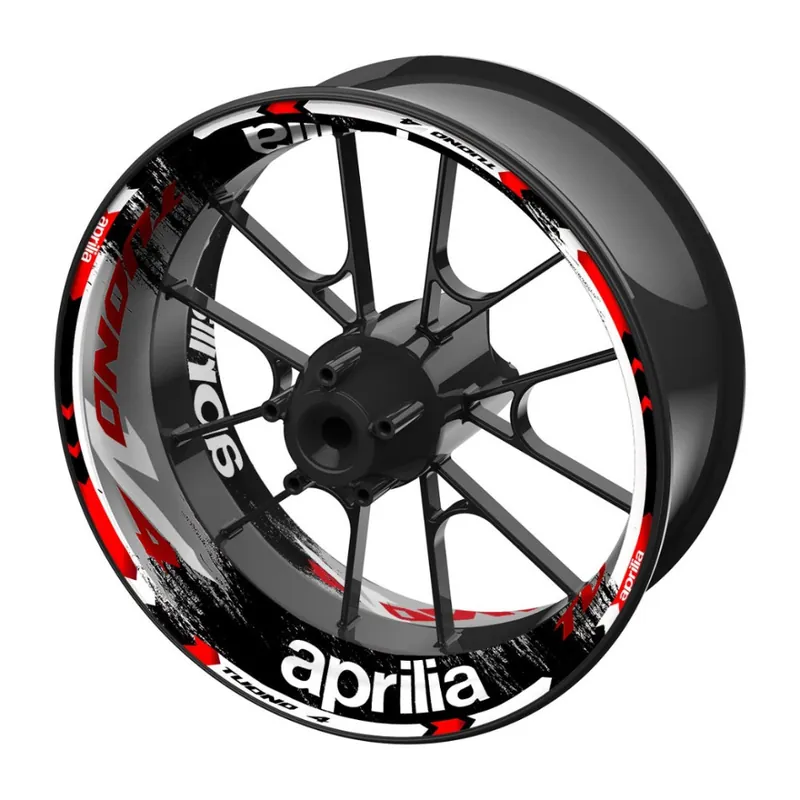 Horká Nabídka jednodílné polepy na kola Aprilia Tuono V4 černo-šedá