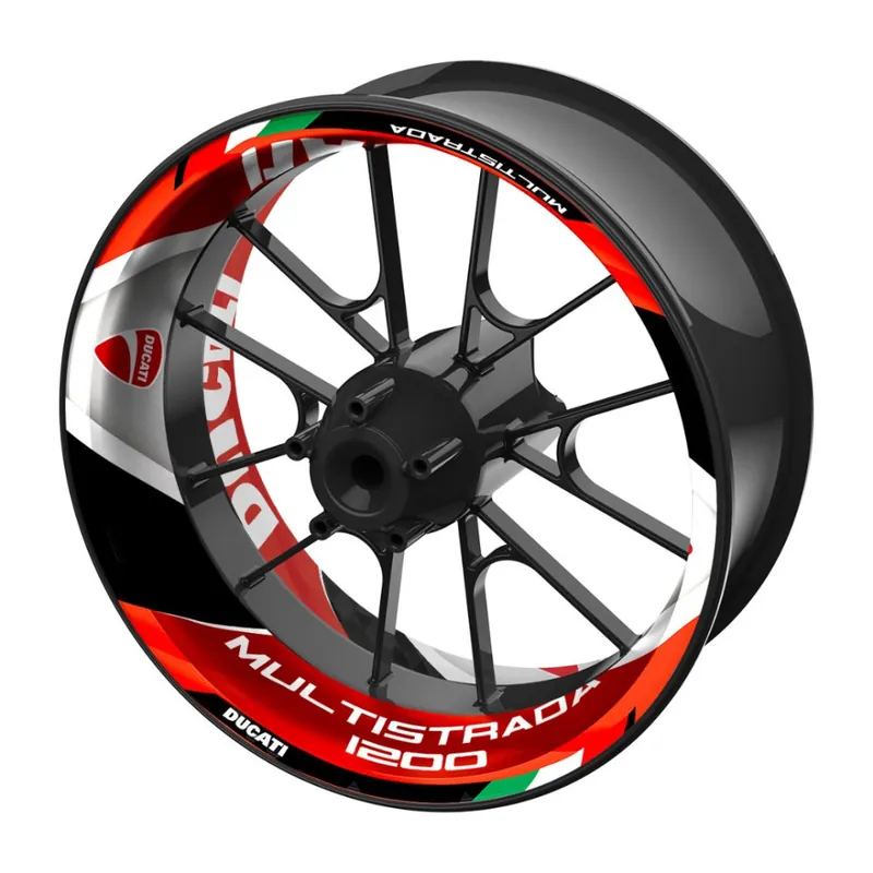 Ruční Výroba jednodílné polepy na kola DUCATI Multistrada 1260 červená
