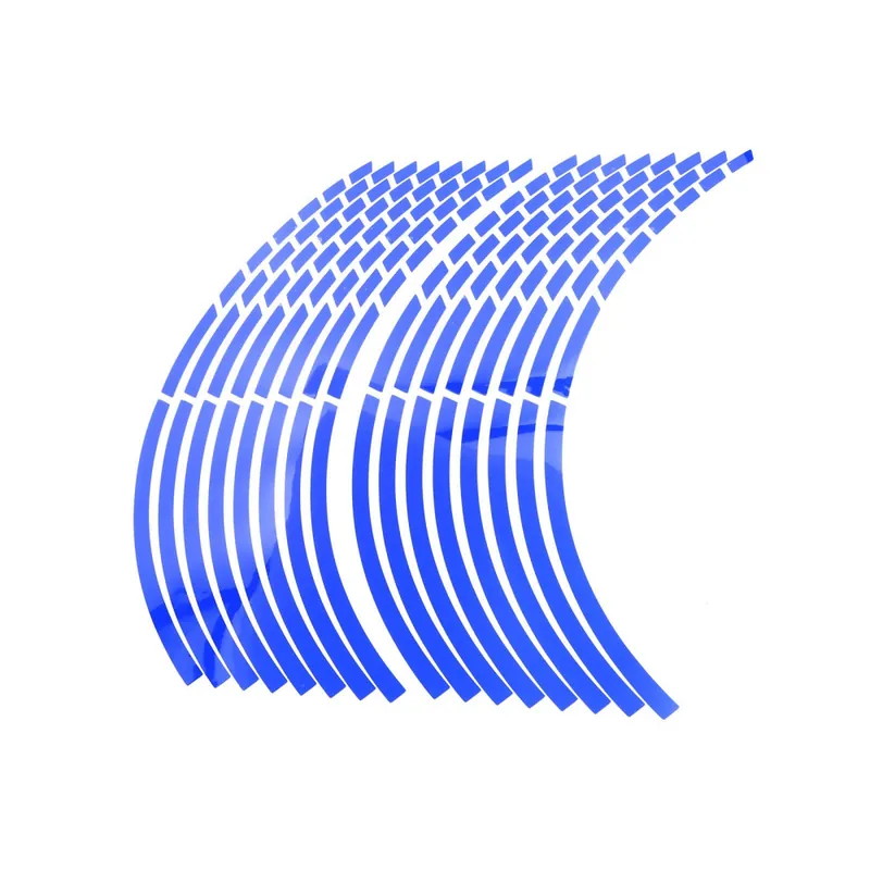 Reflexní dělené proužky na kola motocyklu modrá Novinka