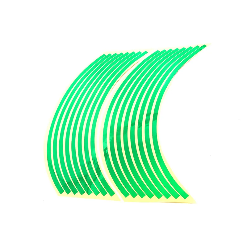 Prémiový Reflexní celé proužky na kola motocyklu zelená