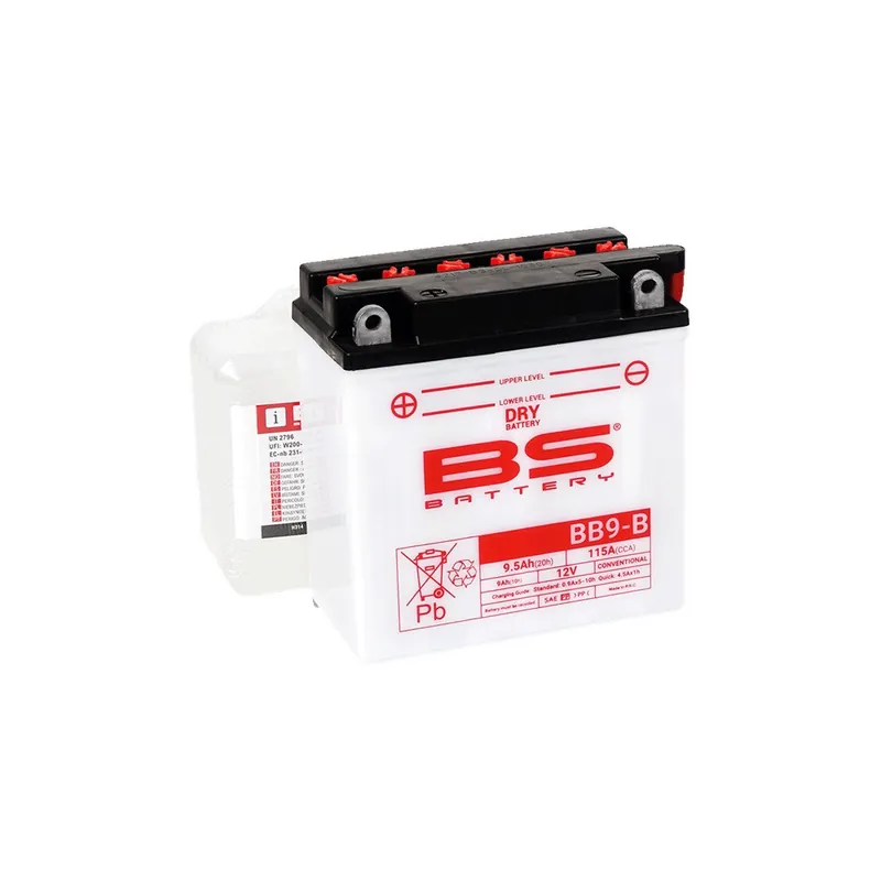 Sezónní Sleva Konvenční motocyklová baterie BS-BATTERY BB9-B (YB9-B) Včetně balení kyseliny