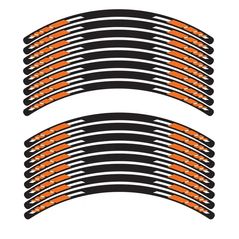 sada 4-dílných polepů EASY na kola motocyklu oranžová Dokud Zásoby Vydrží