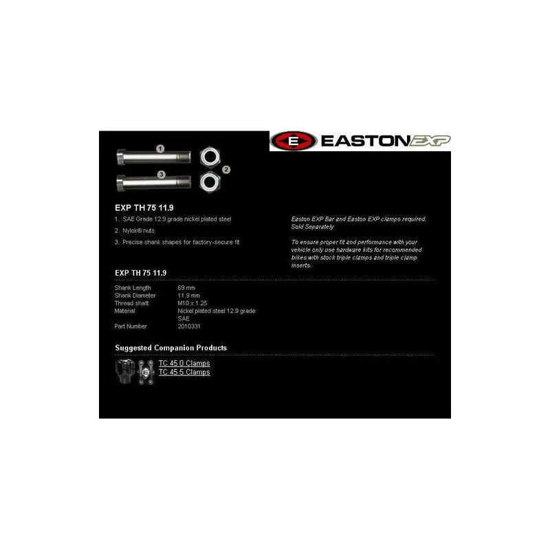 Montážní sada řidítek EASTON EXP EXP TH 75 11.9 Vysoce Kvalitní