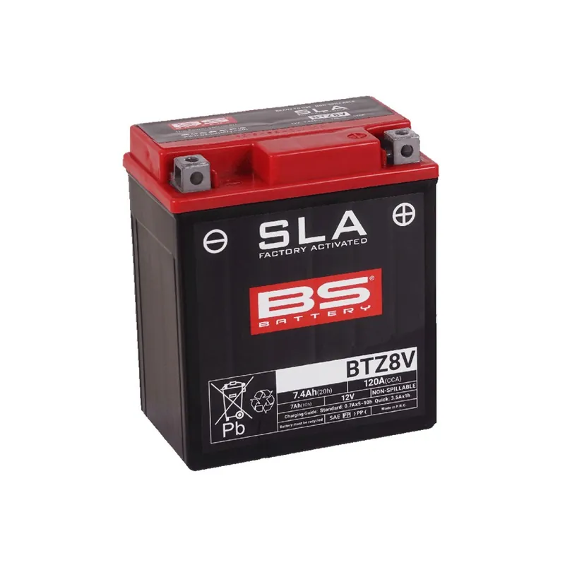Továrně aktivovaná motocyklová baterie BS-BATTERY BTZ8V (FA) (YTZ8V (FA)) SLA Akční Nabídka
