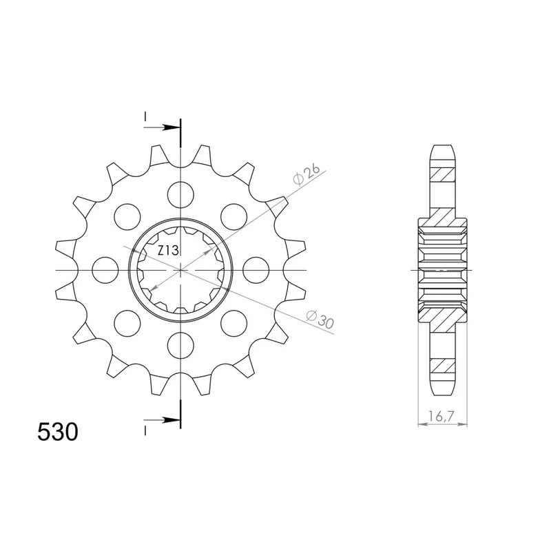 Řetězové kolečko SUPERSPROX CST-333:16 16 zubů, 530 Top Prodej