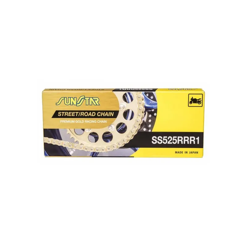 Super Cena řetěz 525RRR1, SUNSTAR (x-kroužek, barva zlatá, 106 článků)