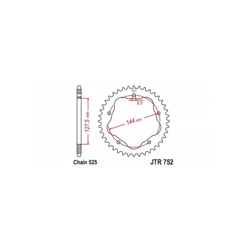 Doprava Zdarma Ocelová rozeta pro sekundární řetězy typu 525, JT (43 zubů)