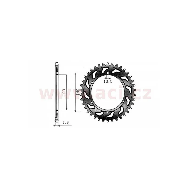 Ocelová rozeta pro sekundární řetězy typu 525, SUNSTAR (44 zubů) Odeslání Ihned
