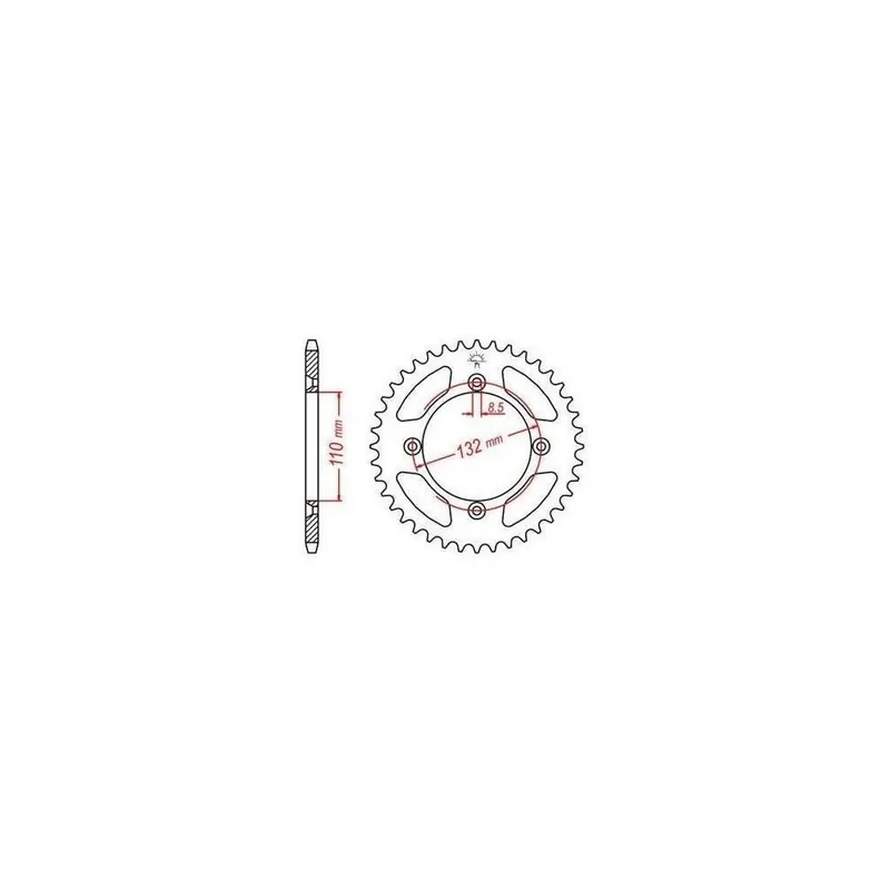 Ocelová rozeta pro sekundární řetězy typu 428, JT - Anglie (46 zubů) Oblíbený