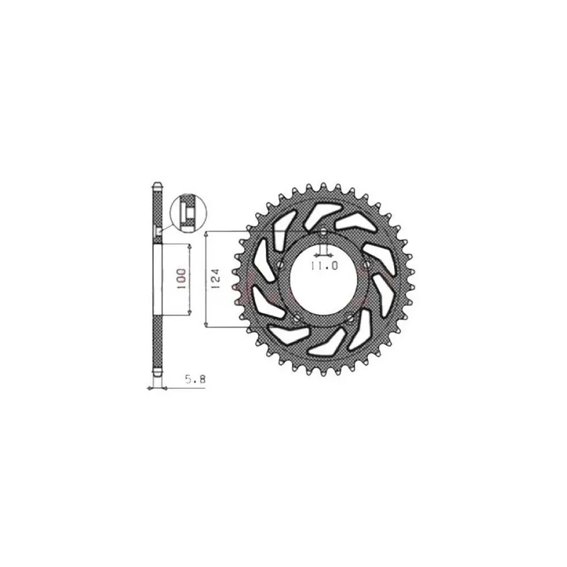 Velkoobchod Ocelová rozeta pro sekundární řetězy typu 520, SUNSTAR (47 zubů)