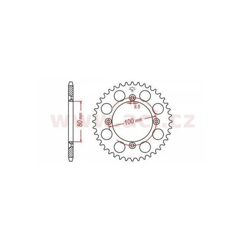 Ocelová rozeta pro sekundární řetězy typu 428, JT - Anglie (49 zubů) Akční Cena