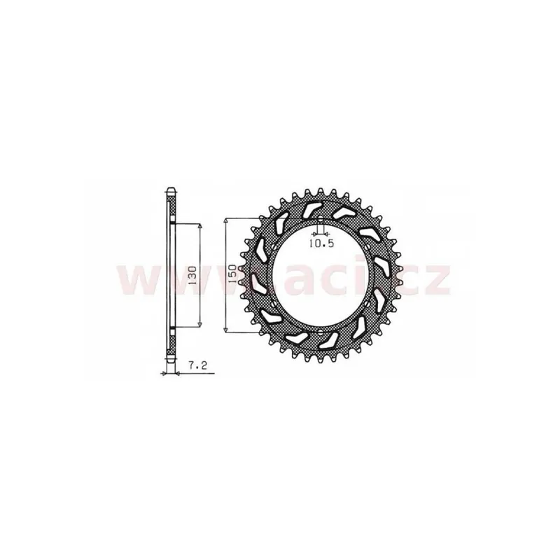 Značkový Ocelová rozeta pro sekundární řetězy typu 525, SUNSTAR (44 zubů)