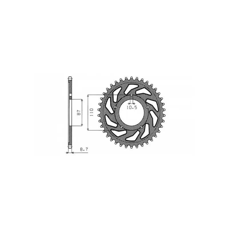 Horká Nabídka Ocelová rozeta pro sekundární řetězy typu 530, BRAKING (47 zubů)