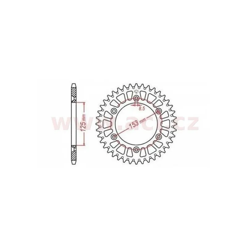 Víkendová Akce Duralová rozeta pro sekundární řetězy typu 520, JT - Anglie (50 zubů)