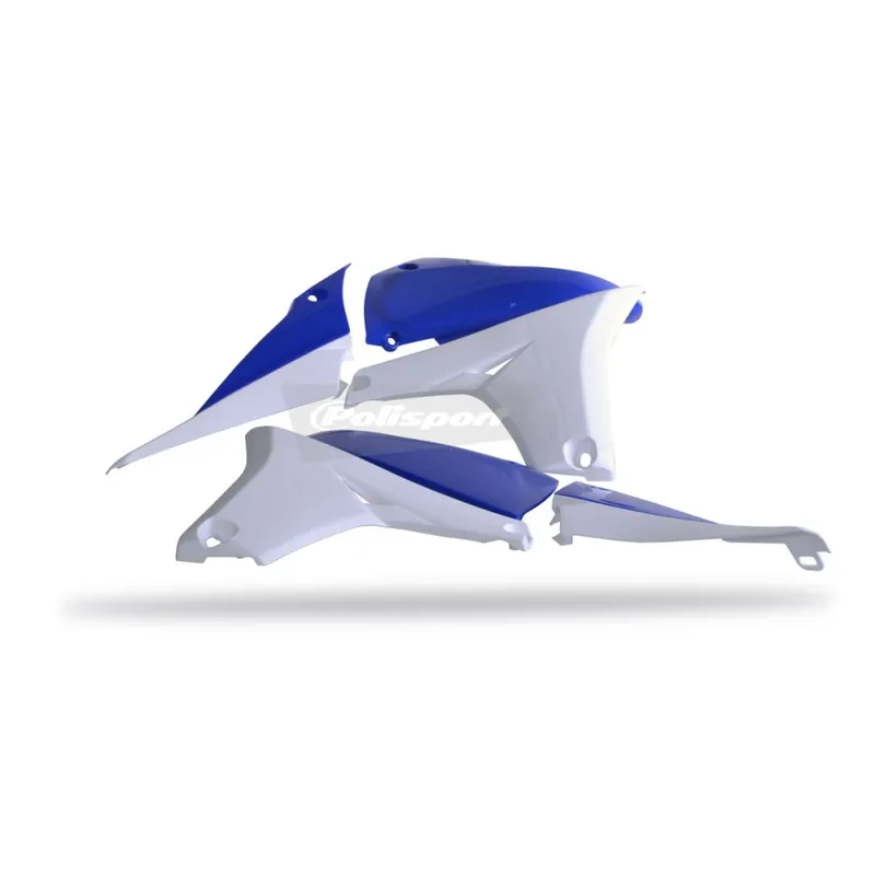 Radiator scoops with tank cover POLISPORT (pár) modrá Yam98/bílá Akční Cena
