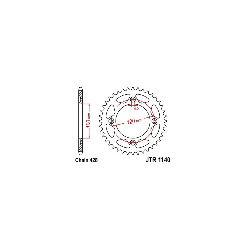 Řetězová rozeta JT JTR 1140-56 56 zubů, 428 Speciální Cena