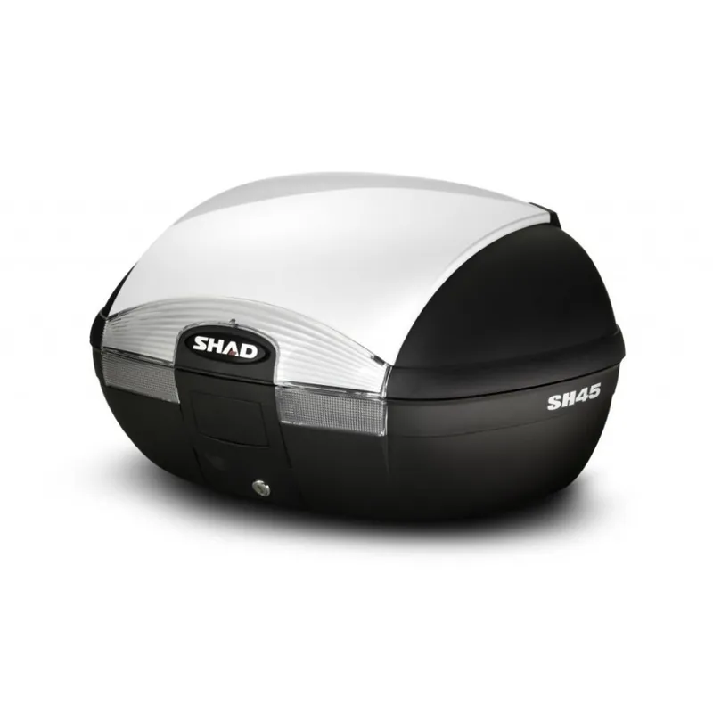 Vrchní kufr na motorku s barevným krytem SHAD SH45 bílá Dokud Zásoby Vydrží