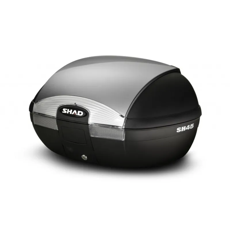 Originální Vrchní kufr na motorku s barevným krytem SHAD SH45 stříbrná