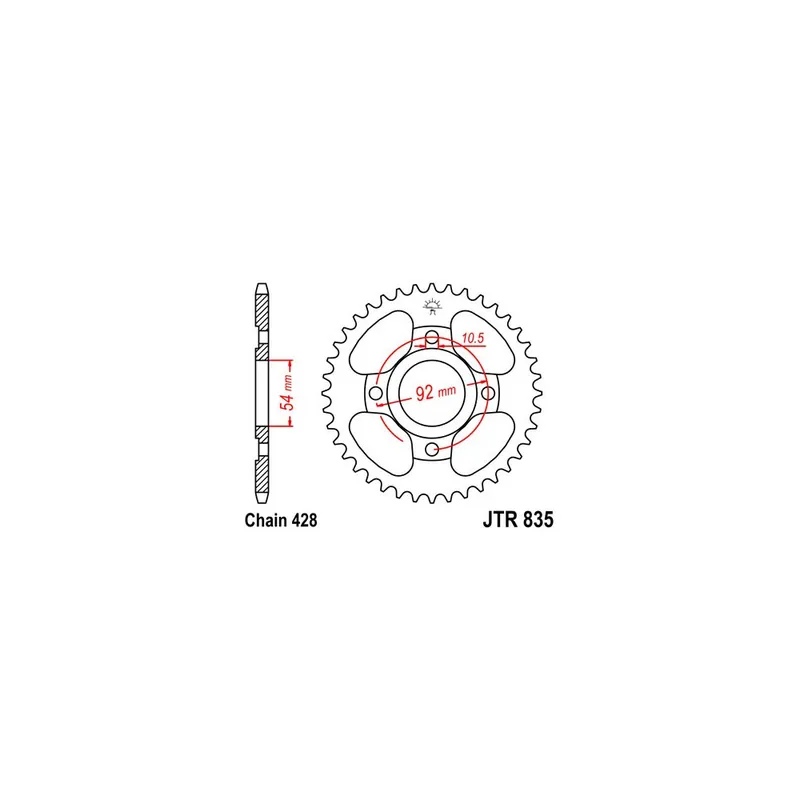 Horká Nabídka Řetězová rozeta JT JTR 835-50 50 zubů, 428