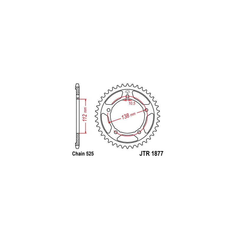Řetězová rozeta JT JTR 1877-41 41 zubů, 525 Přímo Od Výrobce