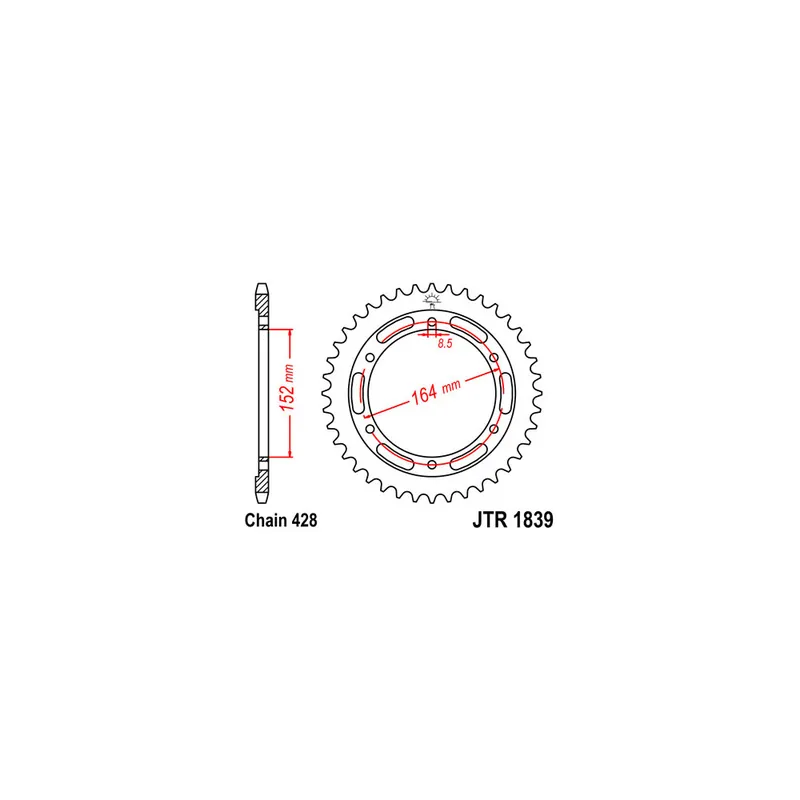 Řetězová rozeta JT JTR 1839-56 58 zubů, 428 Speciální Cena